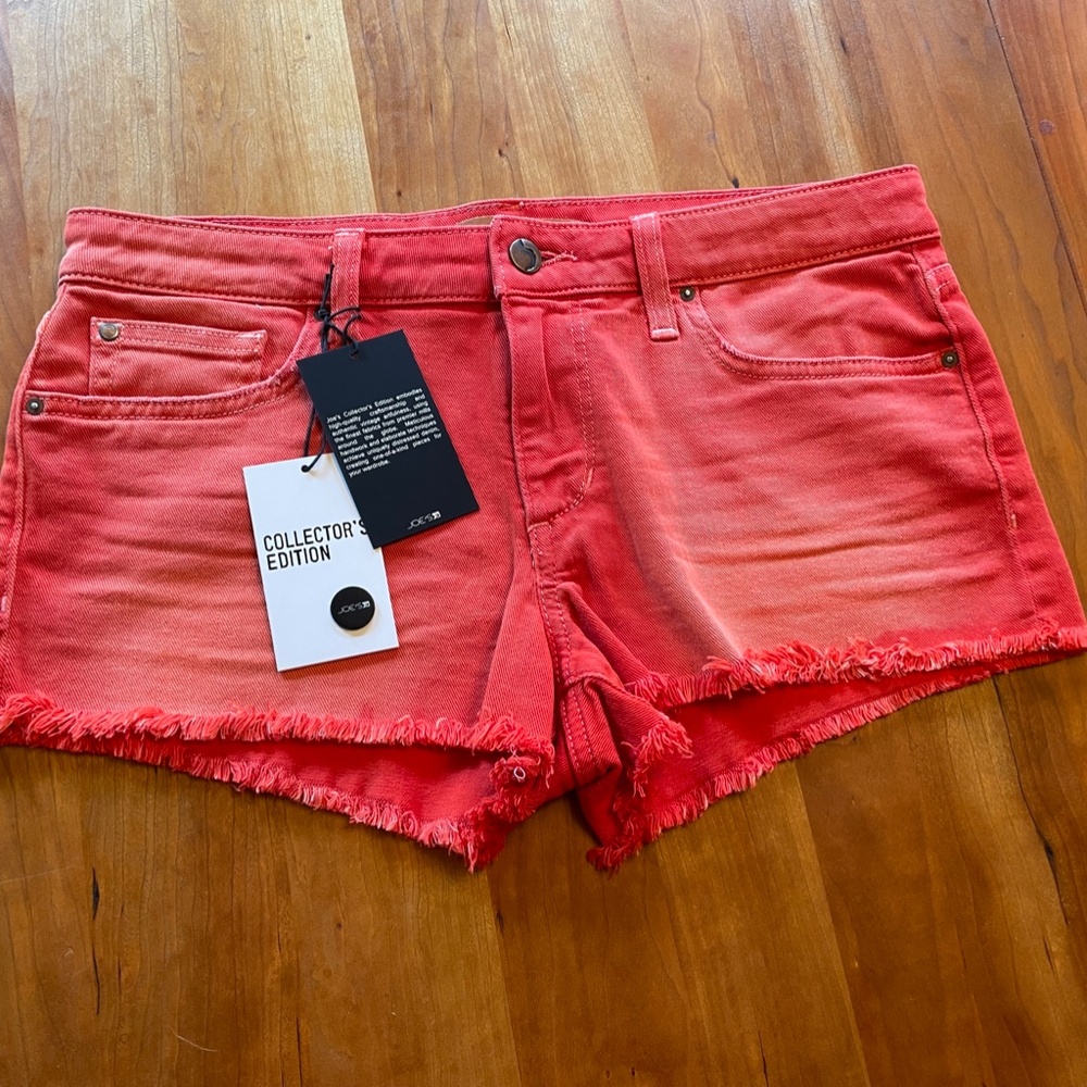 Joe's Jeans Red Denim Shorts Collectors Edition